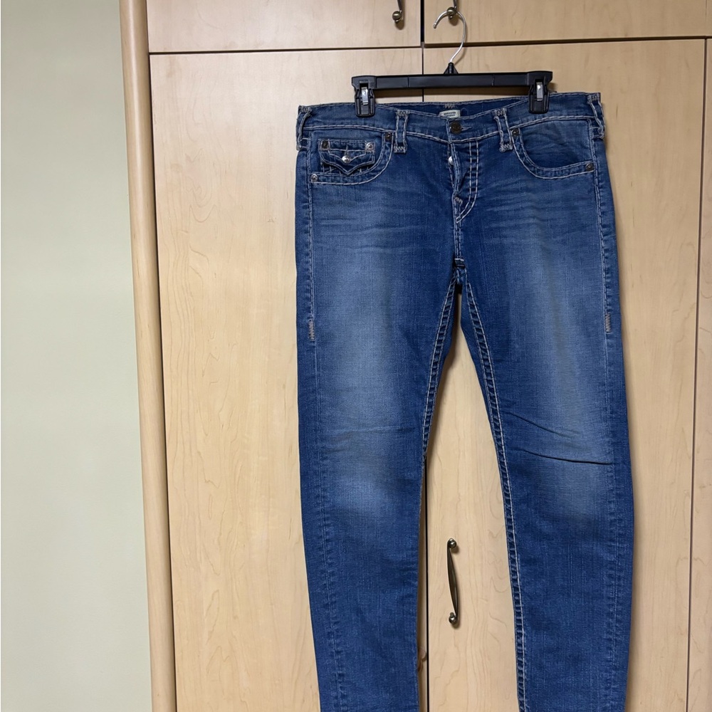 True Religion Blue Straight Leg Jeans